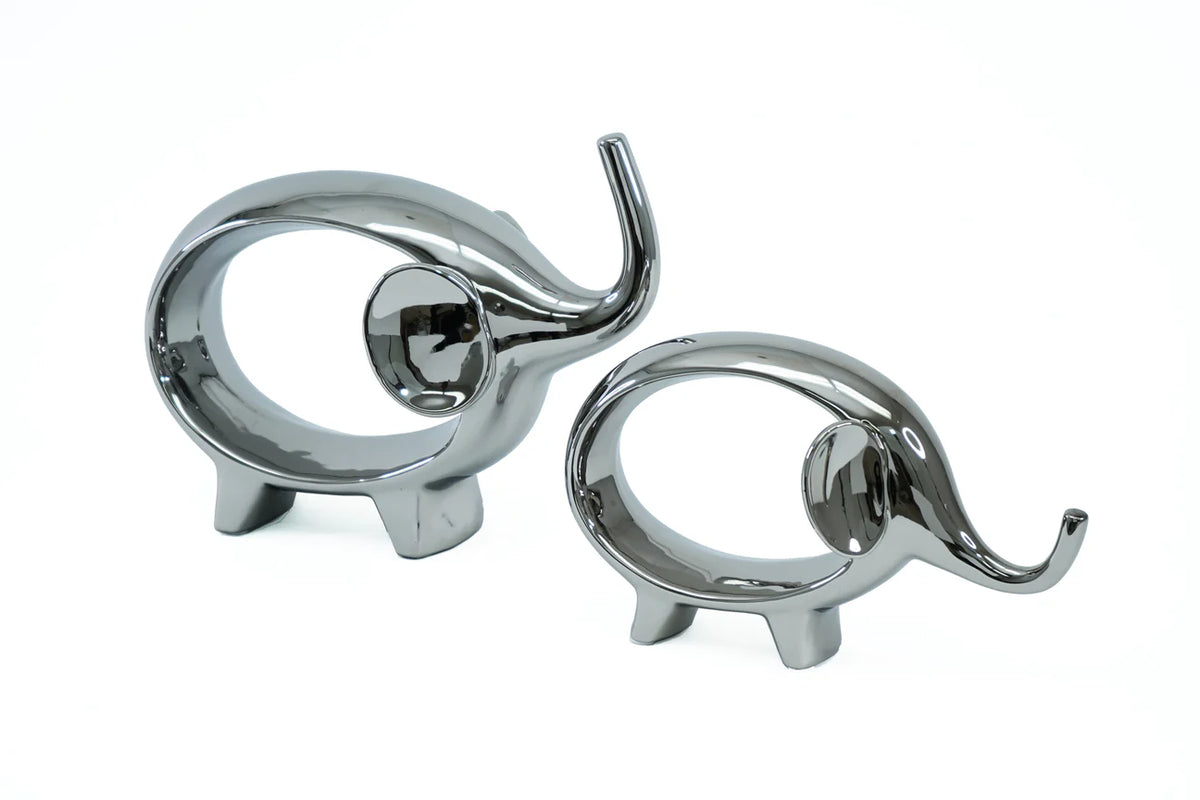 2pc Ceramic Elephant Set