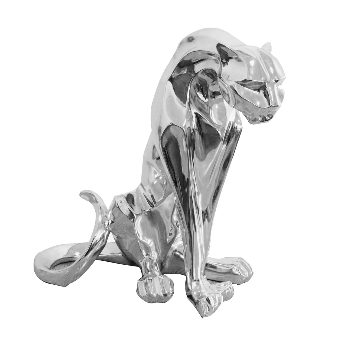 Sitting Leopard Sculpture