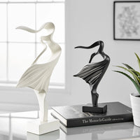 WATER DANCE SCULPTURE SET OF TWO // MATTE BLACK & WHITE