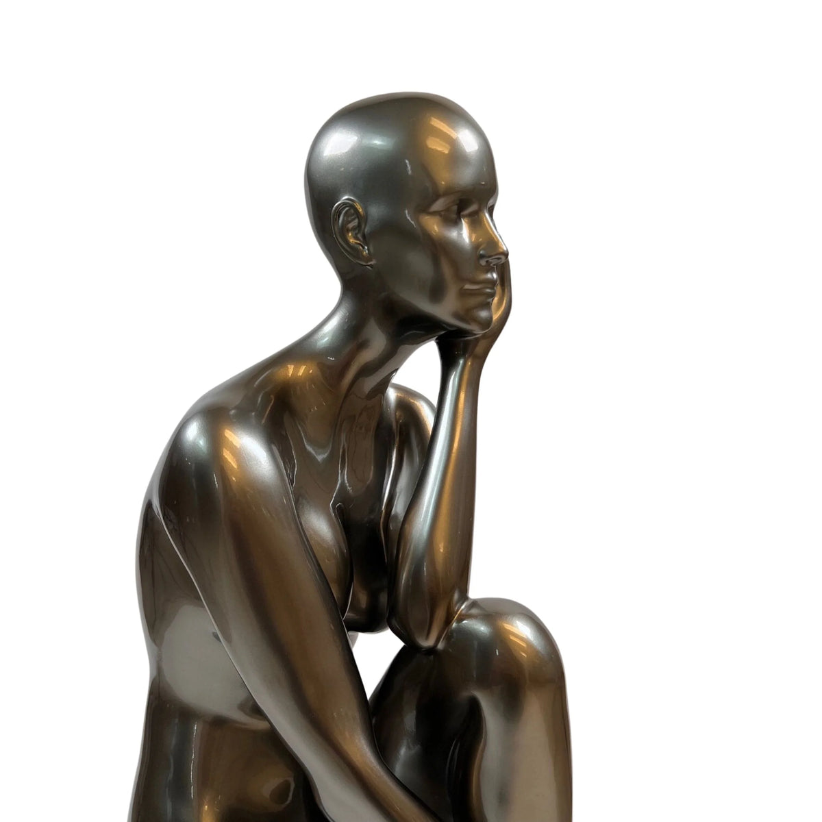 ANTOINETTE DOLL SCULPTURE WITH WHITE BASE // GLOSSY GRAY