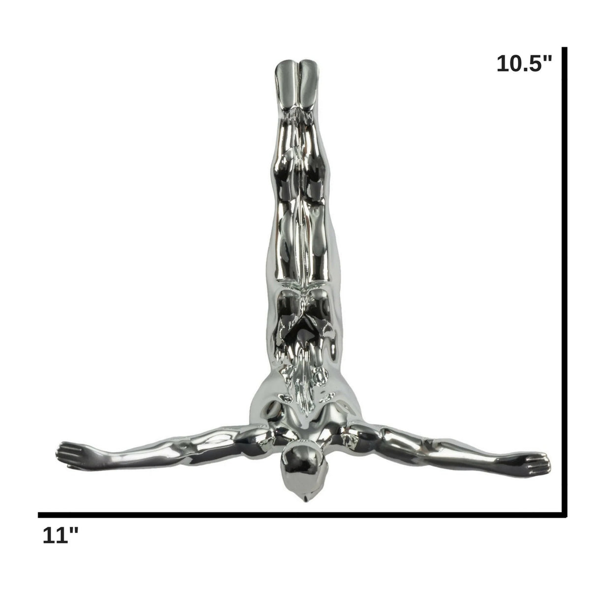 DIVER WALL DECOR SCULPTURE //11" CHROME