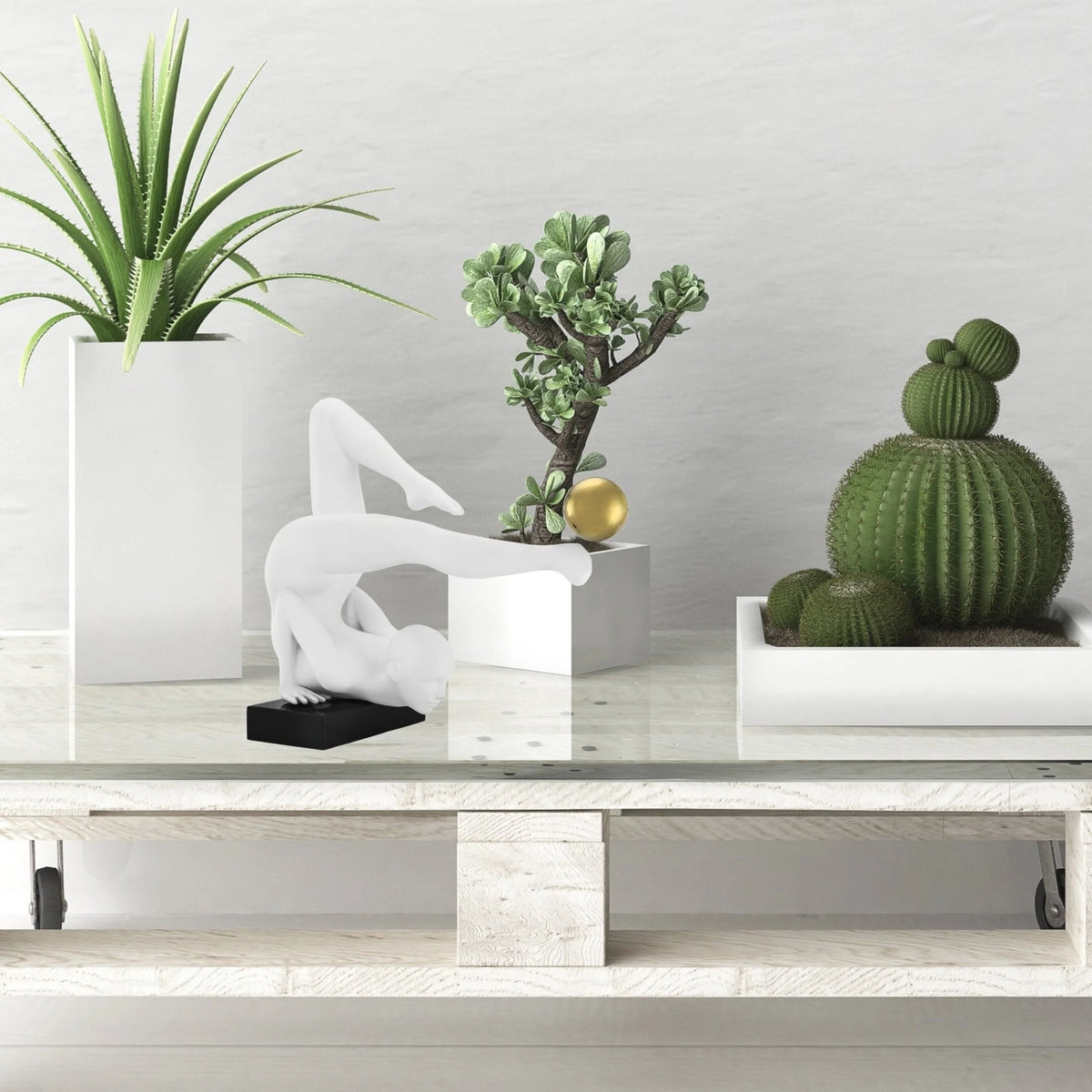 MARGAUX DOLL SCULPTURE // MATTE WHITE AND GOLD