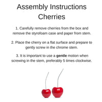 SET OF 2- RED WINE OR RED DECORATIVE CHERRY