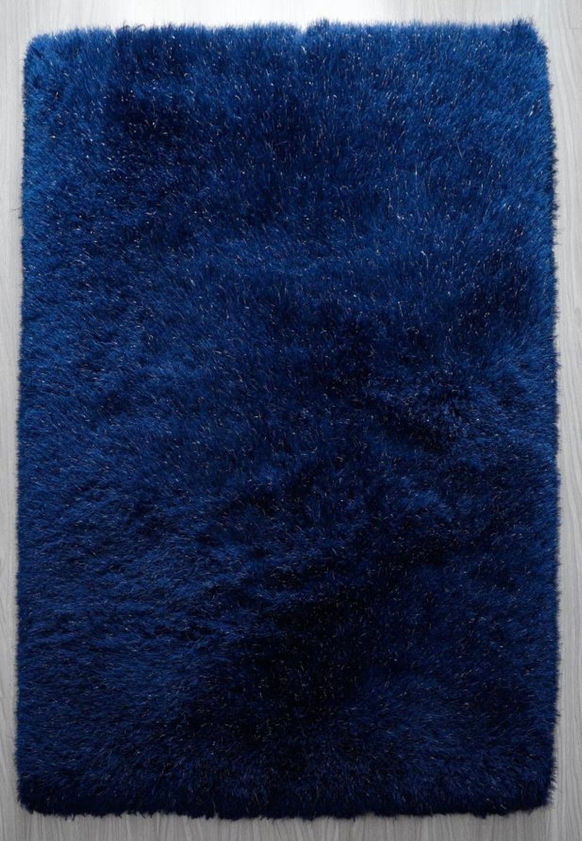 Shagy rug blue and silver