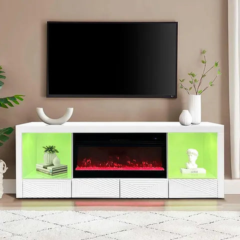 TV STAND WITH FIREPLACE