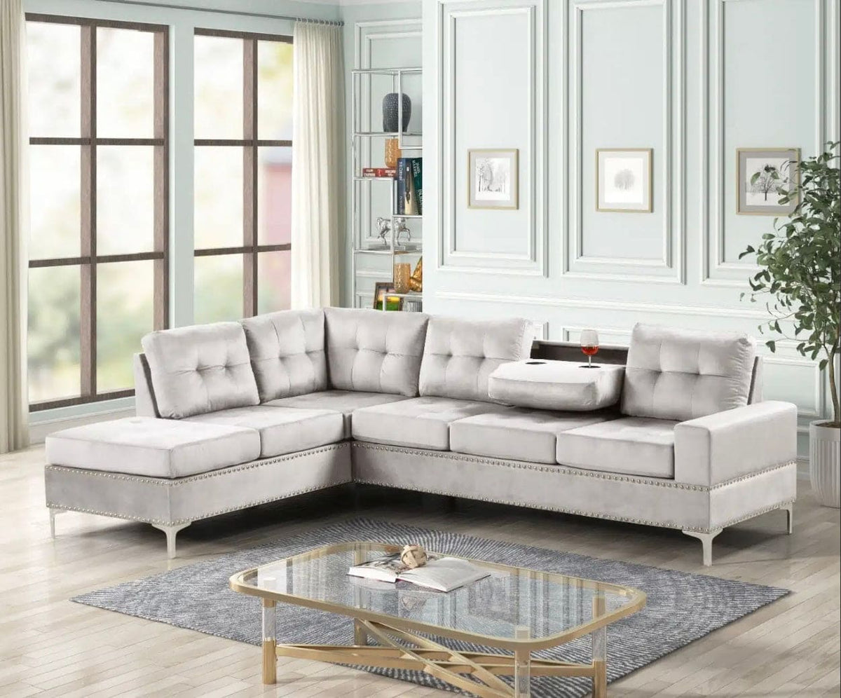 Sectional velvet