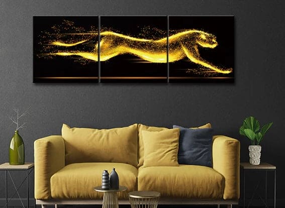 JDN-8128 ABC Golden Panther Picture Tempered Glass