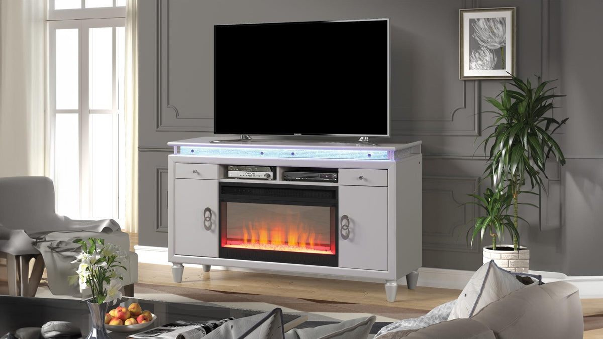 TV STAND W FIREPLACE