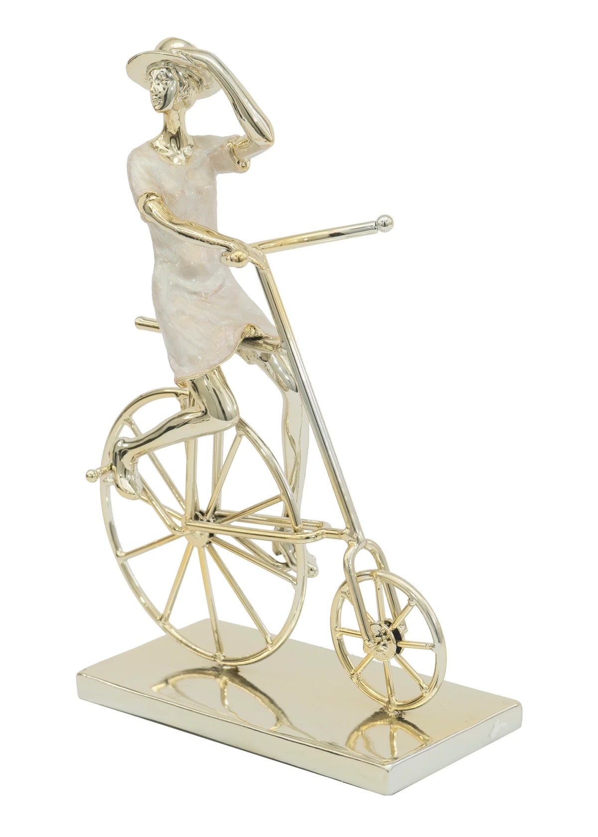 Gold Woman on Bicycle