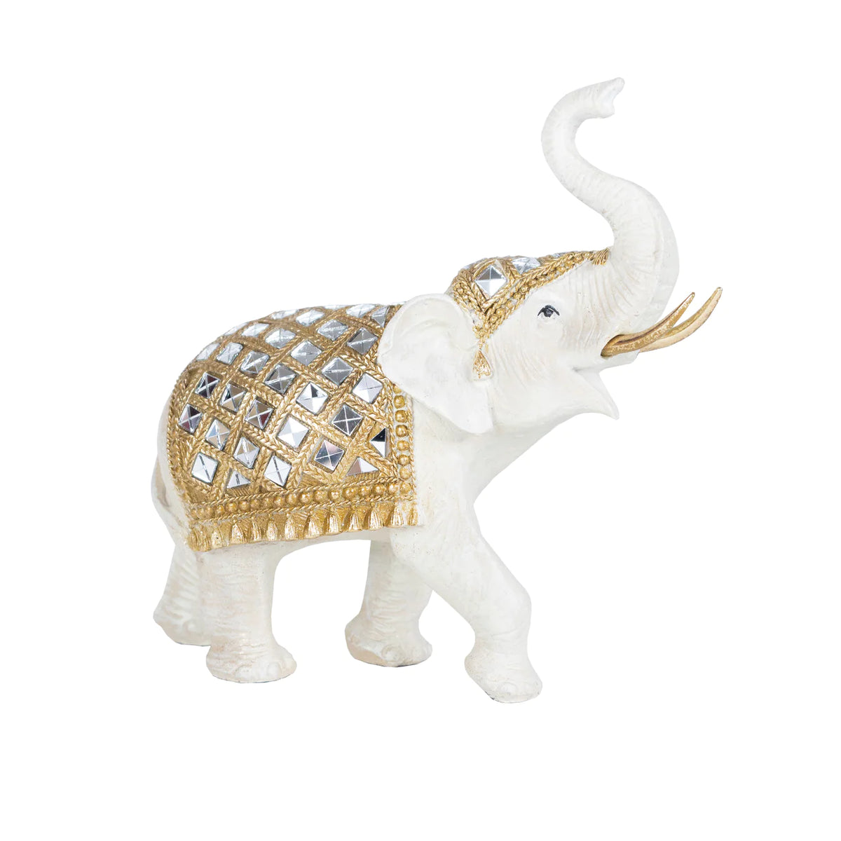 White/Gold 9" Elephant