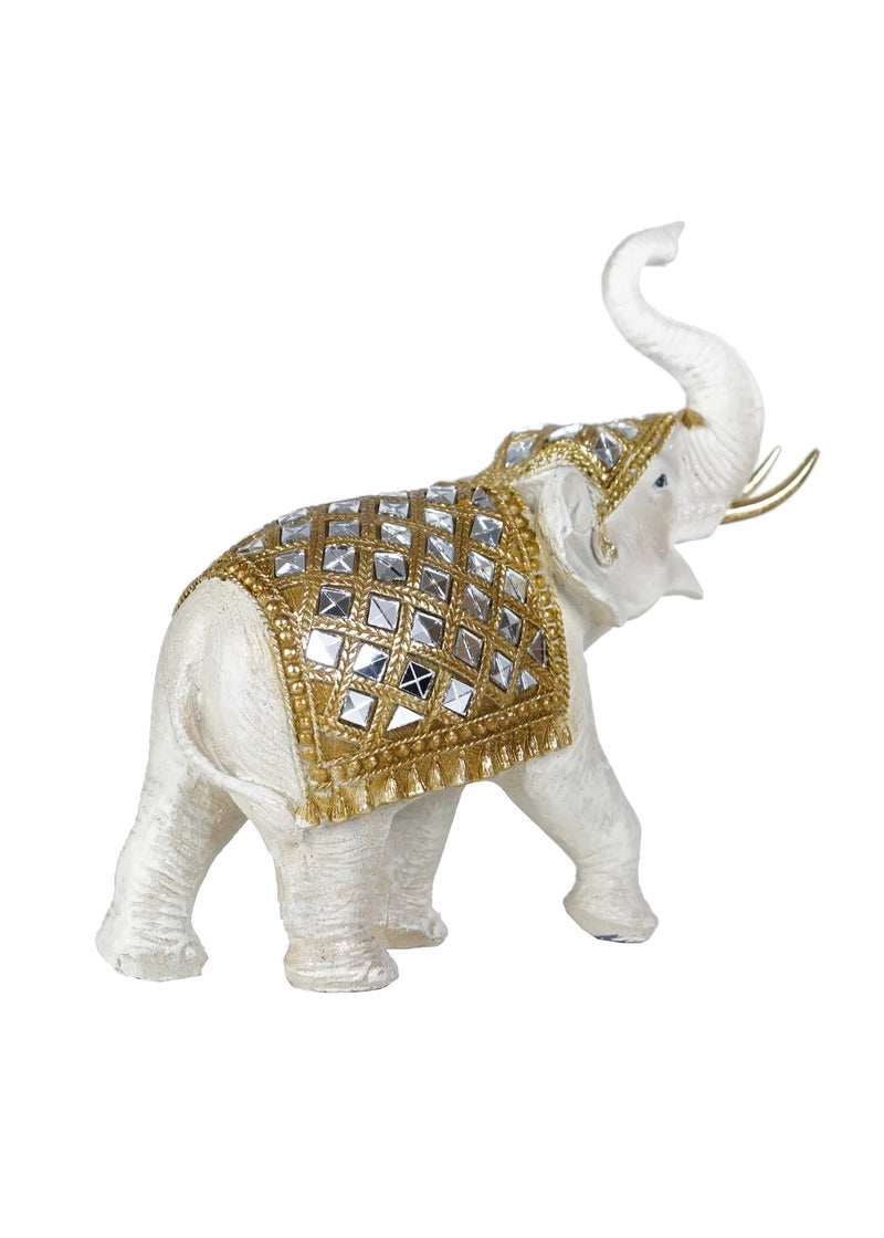 White/Gold 9" Elephant