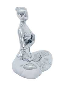 2pc Woman Meditating Ceramic Sculpture
