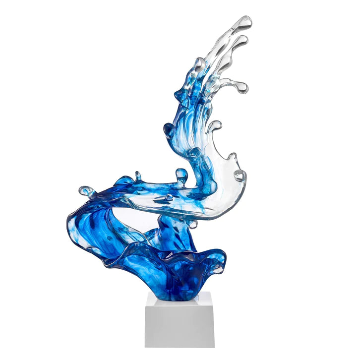 BREAKER WAVE SCULPTURE // OCEAN BLUE, 21" TALL