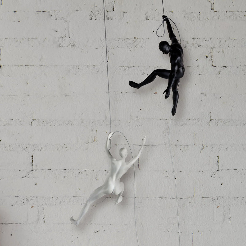 MATTE BLACK & WHITE WALL SCULPTURE COUPLE