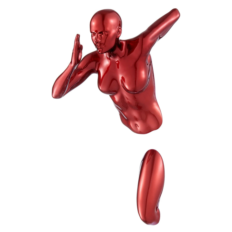 METALLIC RED RUNNER 13" WOMAN SCULPTURE