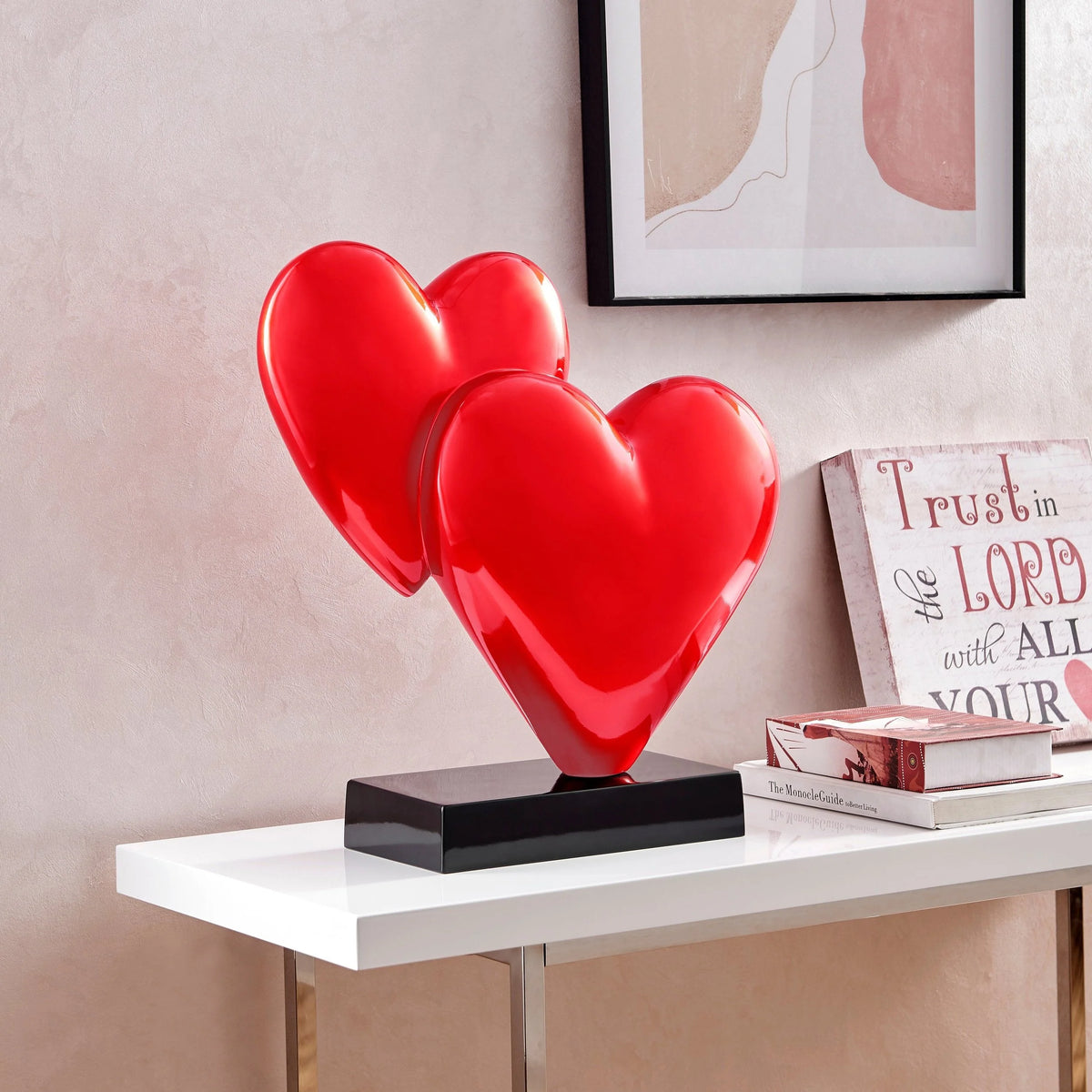 DOUBLE HEART SCULPTURE // RED