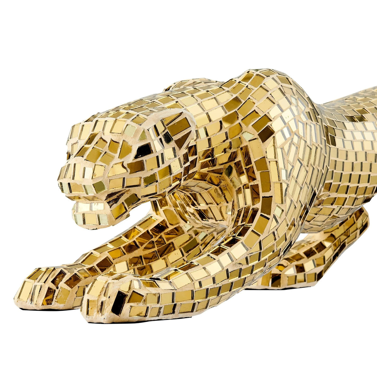 MOSAIC GOLD PANTHER SCULPTURE