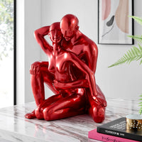 ENTANGLED ROMANCE COUPLE SCULPTURE // 19.5" METALLIC RED