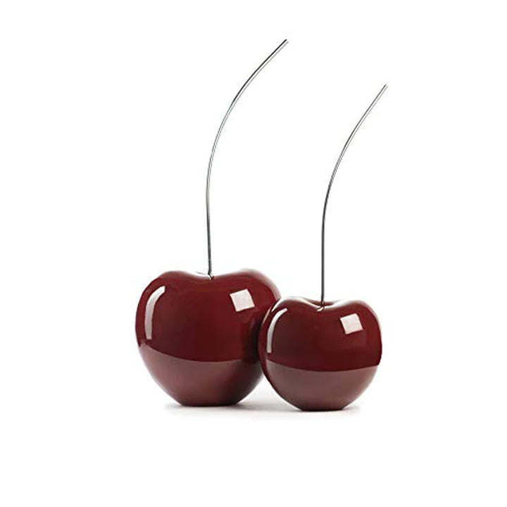 SET OF 2- RED WINE OR RED DECORATIVE CHERRY