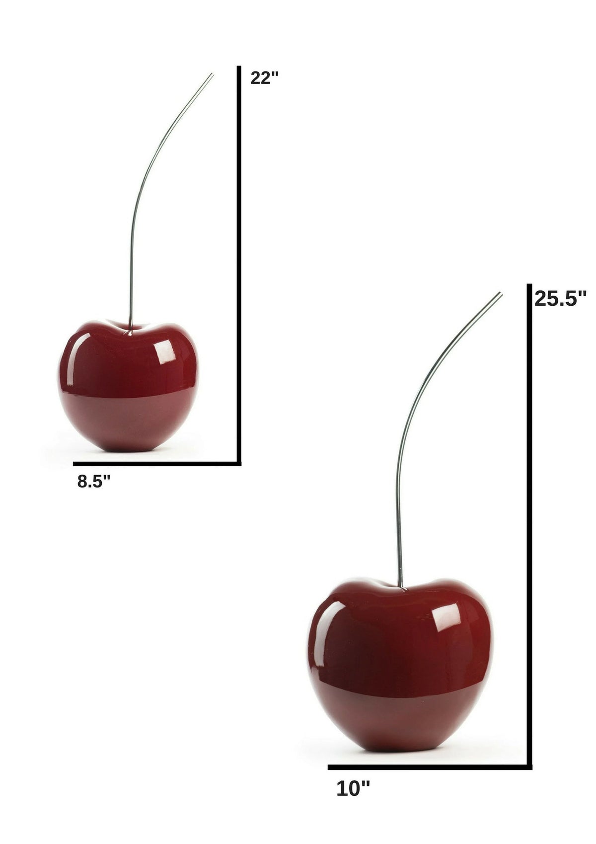 SET OF 2- RED WINE OR RED DECORATIVE CHERRY