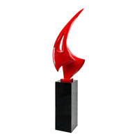 RED ,CHROME OR WHITESAIL FLOOR SCULPTURE WITH WHITE OR BLACK STAND, 70" TALL