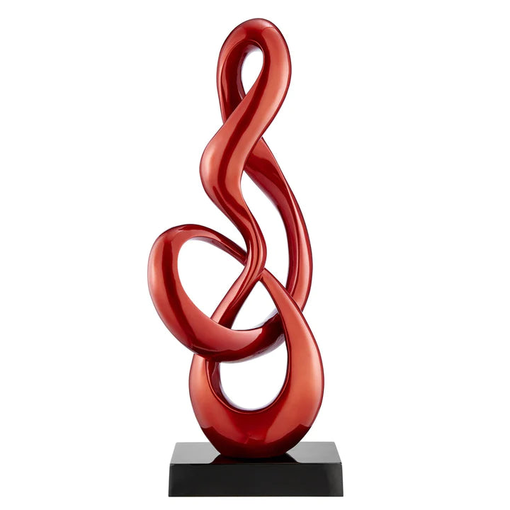 ANTILIA TREBLE ABSTRACT SCULPTURE - LARGE CHROME,METALLIC RED OR RED