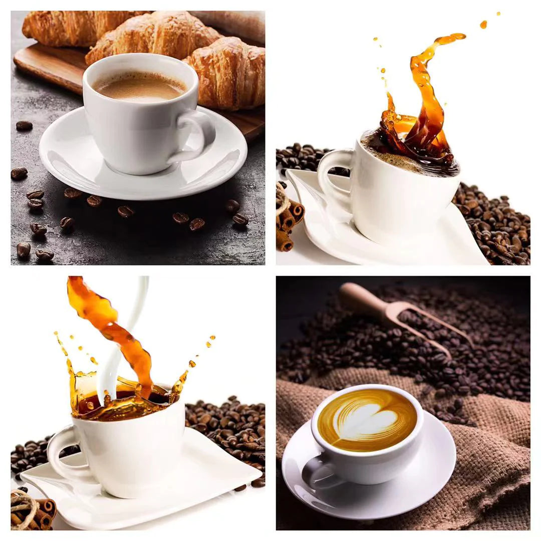 4pc Coffee Glass Wall Art