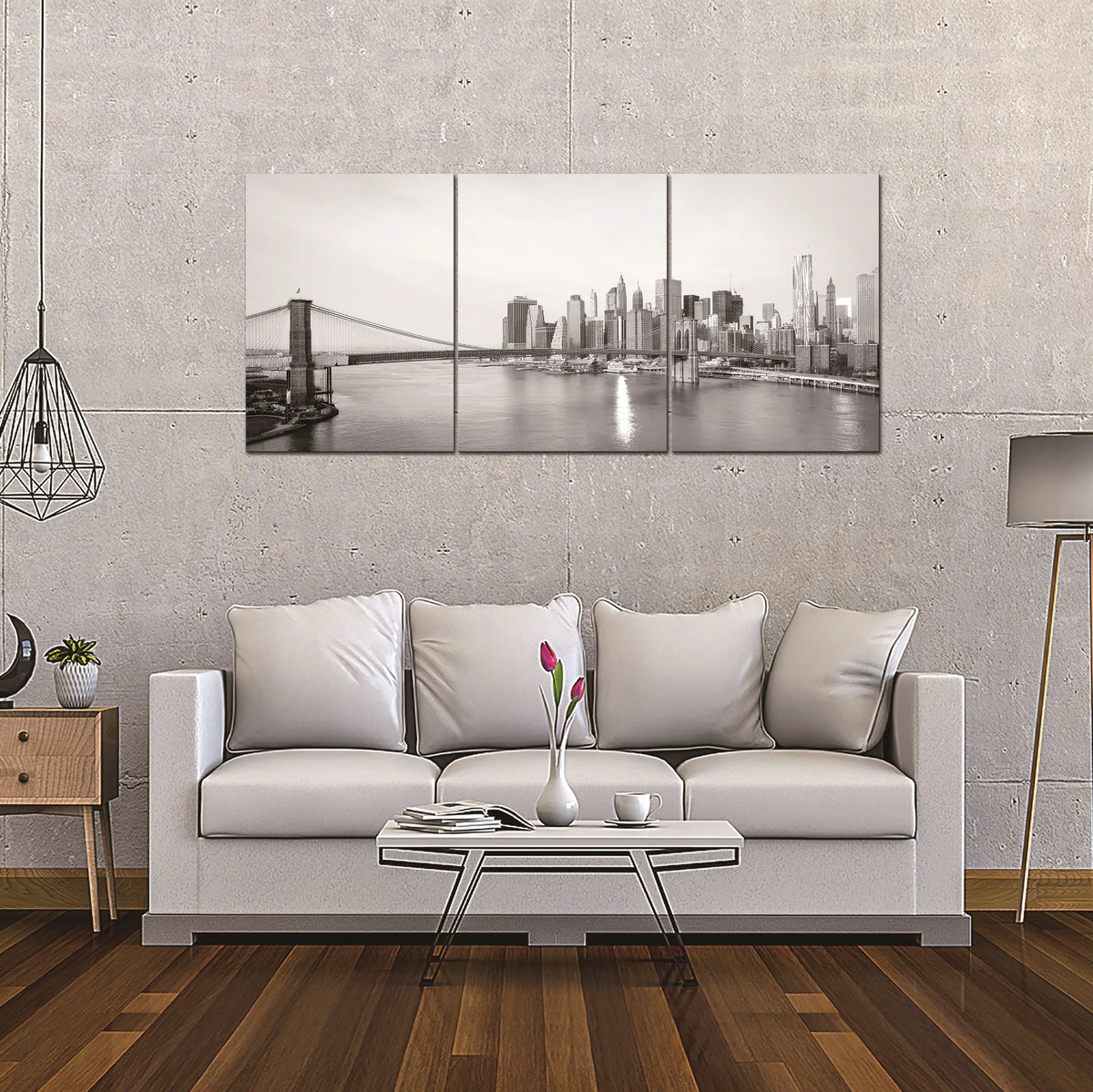 KL-009 ABC 106X47 NY Black and White Bridge Acrylic Picture