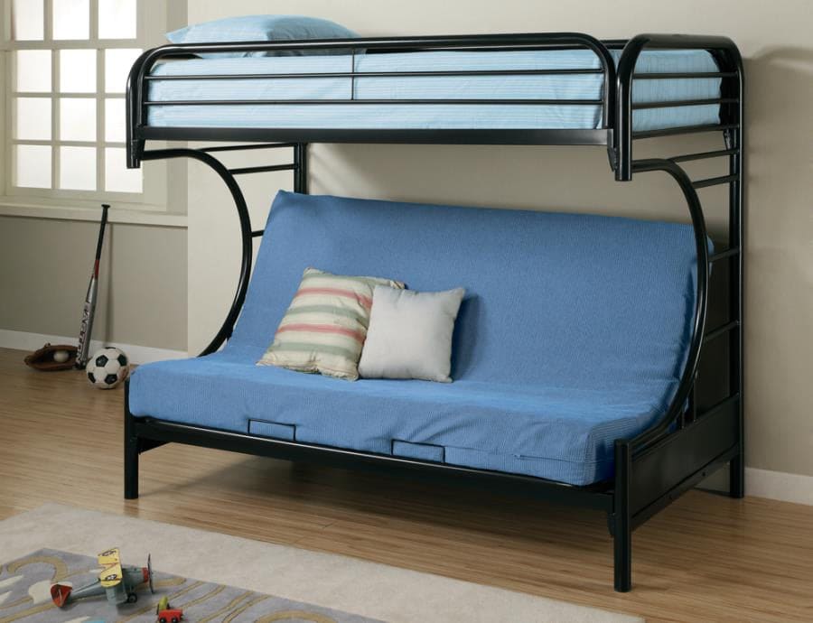 Bunk bed Twin over futón bed