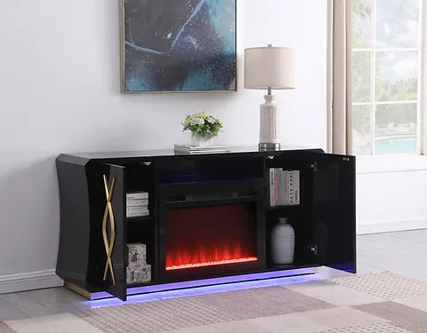 TV STAND WITH FIREPLACE