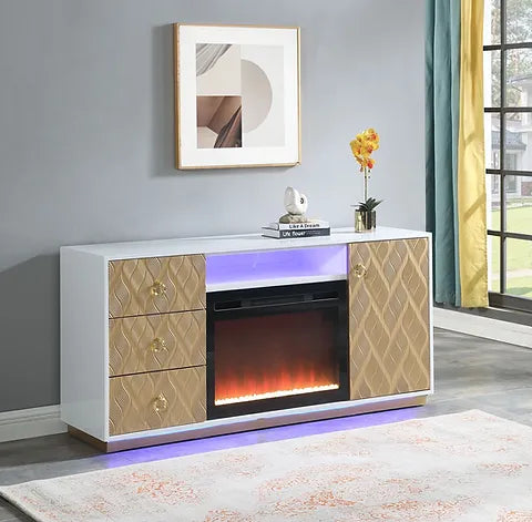 TV STAND WITH FIREPLACE