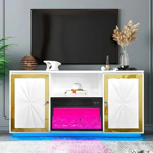 TV STAND WITH FIREPLACE