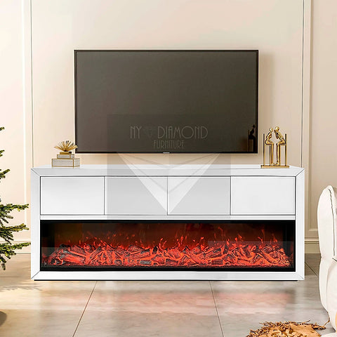 TV STAND WITH FIREPLACE