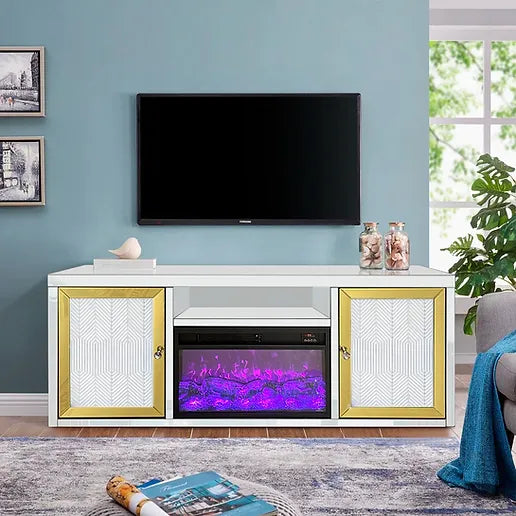 TV STAND WITH FIREPLACE