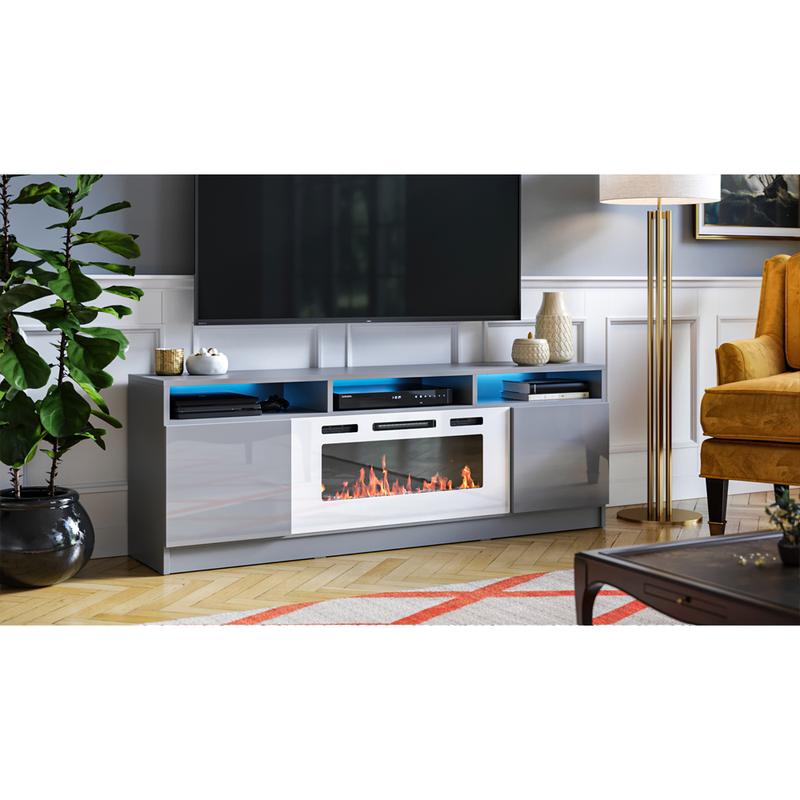 TV STAND WHIT FIREPLACE
